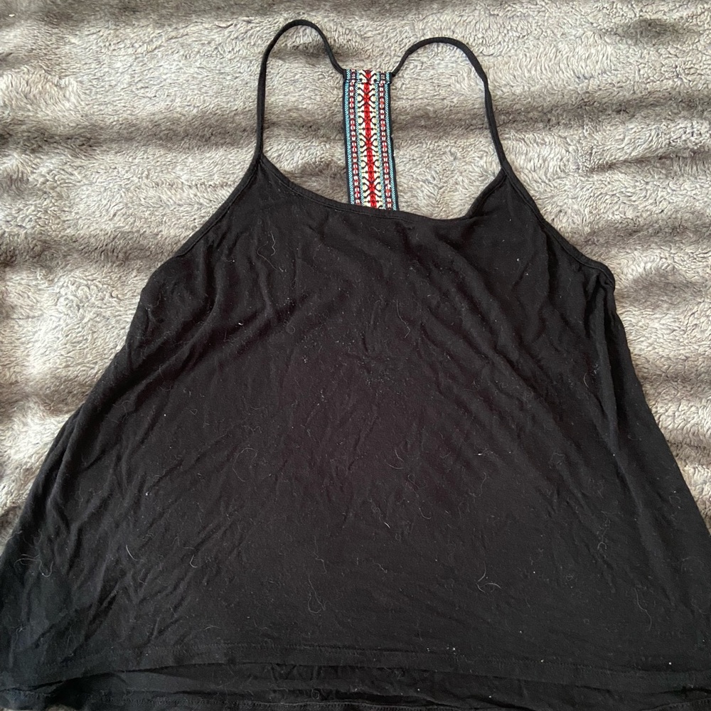 Poetry black thin strapped tank top
